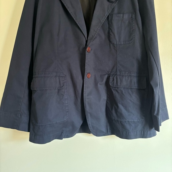 Alex Mill Navy Jacket adorned with a fun flower.  Comfy and versatile XL. - Picture 8 of 16